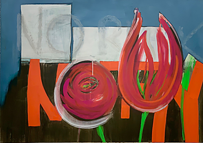 "NO RISK - NO FUN"  | 100x140cm | SE 2023 - Stefanie Schmitt-Effinger Acryl, Kreide auf Leinwand